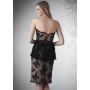 Black, Nude Bari Jay 713 Short Peplum Dress for $230.00