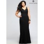 Black Faviana 9386 V-Neck Lace Plus Size Evening Dress for $398.00