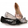 Black, Nude, Silver Sweetie's Ann Lace Ballet Flats for $43.00
