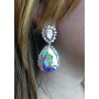 Silver Helen's Heart Style JE-4601-10 AB Silver Prom Earrings for $34.00