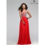 Red Faviana S7500 Elegant Beaded V-Neck A-Line Chiffon Dress for $398.00