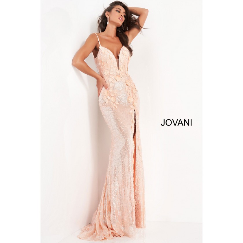 Jovani Dress 1012  Pink Sequin Plus Size formal Dress