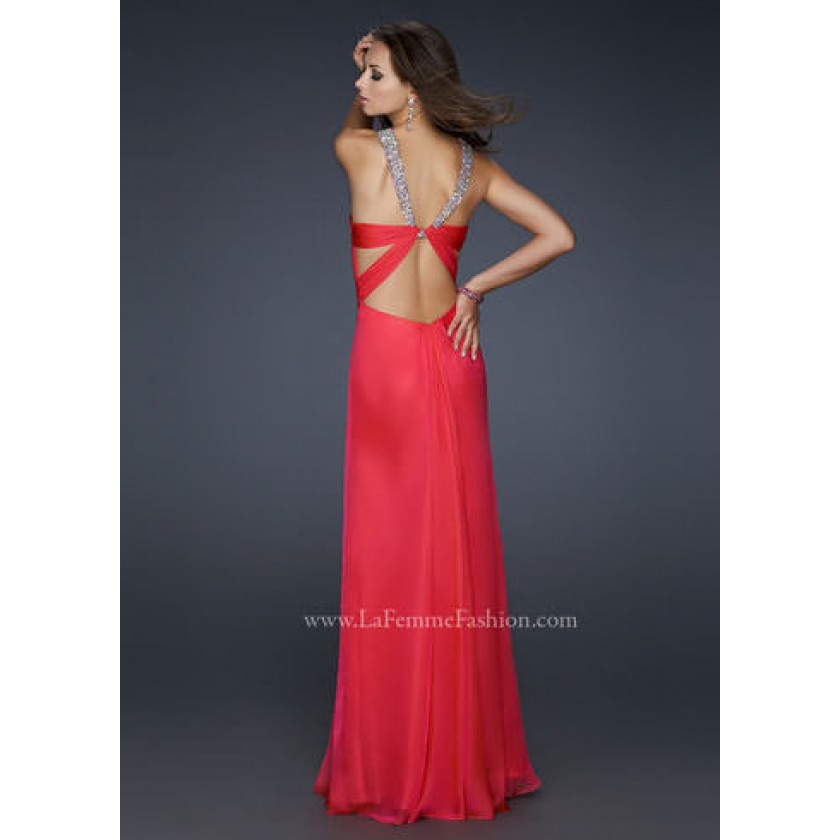 Pink La Femme 17441 Jeweled Neck Evening Gown for $278.00
