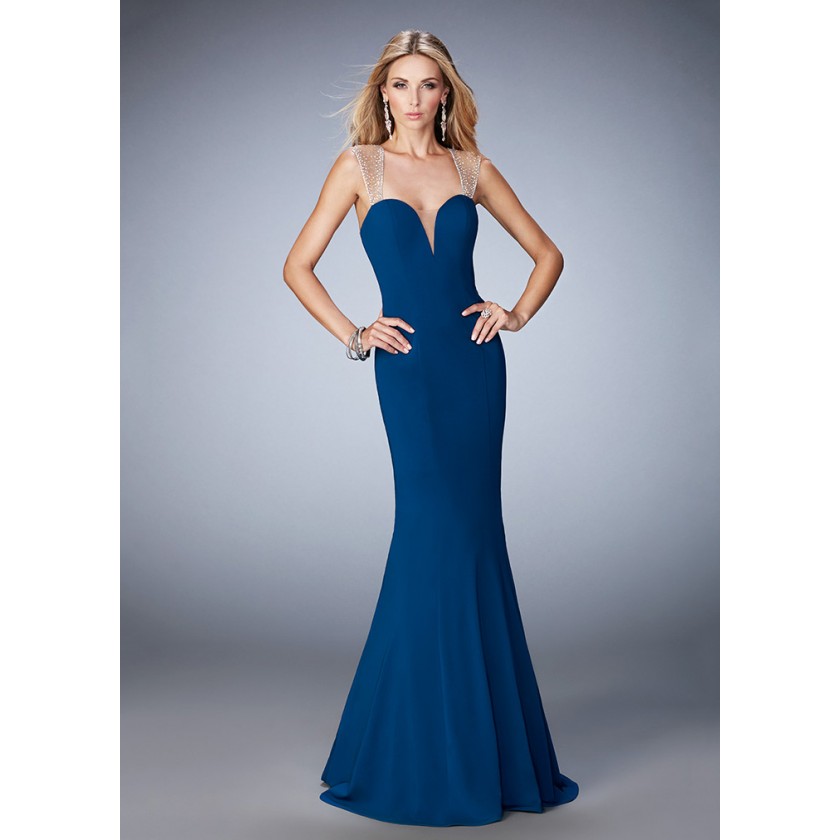 Jovani 22811 size 14 Iridescent Green Prom Dress V Neckline iridescent –  Glass Slipper Formals