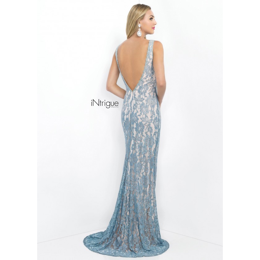 Champagne, Nude Intrigue 41 Elegant Beaded Open Back Prom Dress for $319.00