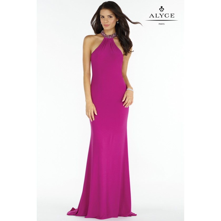 Pink Alyce 8008 High Neck Jersey Gown for $330.00