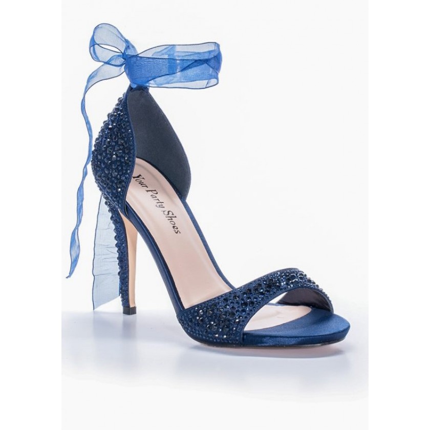 Your Party Shoes Carley Navy Jeweled 