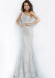 Jovani 00353 Lace One Shoulder Evening Gown