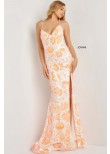 Jovani 08255 Floral Sequin Tie Back Prom Dress