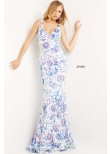 Jovani 08257 Floral Patter Sequin Prom Dress
