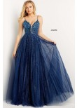 Jovani 08408 Navy A-Line Glitter Prom Dress