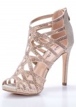 Your Party Shoes Pandora Rose Gold Jeweled Sandals