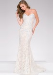 Jovani 37334 Strapless Jeweled Lace Formal Dress