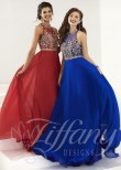 Tiffany Designs 16166 Regal A-Line Silky Chiffon Gown