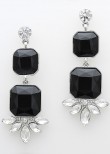 Black Crystal Drop Earrings