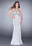 Gigi 24557 Glamorous Jeweled Jersey Gown with Cutouts