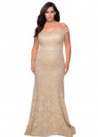 La Femme 28883 Off Shoulder Plus Size Prom Gown