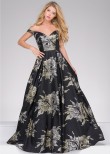 Jovani 48361 Black Floral Ball Gown