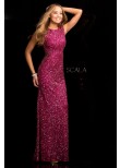 Scala 48467 Long Beaded Sequin Evening Dress