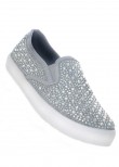Your Party Shoes Peyton Crystal Beaded Slip On Sneakers