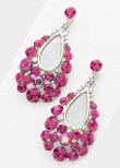 Fuchsia Pink Austrian Crystal Bubble Earrings