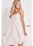 Jovani K68026 White Pink Fit and Flare Floral Kids Dress 