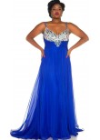 Mac Duggal 65053F Jeweled Floor Length Plus Size Gown 